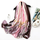 Elegant Fashion Horse Chain Pattern Silk Scarf Shawl Wrap for Women Ladies Girls 90x180