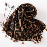 Bufanda larga infinita con estampado de leopardo, chal envolvente para mujeres, damas y niñas, 4 colores