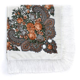 Écharpe carrée à fleurs rétro ethnique châle écharpes à franges pour femmes dames filles