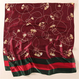 Elegante bufanda de seda a la moda para mujer y niña, 90 x 180