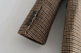 Double-breasted Houndstooth Suit Coat Cardigan Blazers