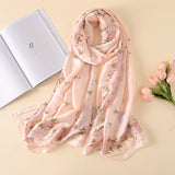 Vogue Silkly Scarf for Women Lightweight Flower Shawl Wraps Holiday Scarf Gift Scarves Women