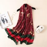 Elegante bufanda de seda a la moda para mujer y niña, 90 x 180