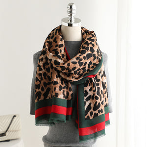 Fashion Leapord Warm Cotton Scarf Shawl Wrap for Women Ladies Girls 90x180