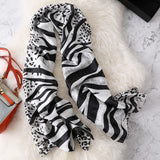 Bufanda cálida de seda de leopardo a la moda para mujer y niña 90x180