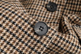 Double-breasted Houndstooth Suit Coat Cardigan Blazers