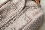 Blazers en tweed à boutonnage simple Mini jupe trapèze Ensemble deux pièces