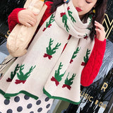 Écharpe épaisse en cachemire chaud châle Wrap pour femmes dames filles Animal Elk Wapiti motif orignal 40x200