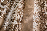 Chal de algodón y lino con estampado de leopardo y piel de serpiente para mujeres y niñas