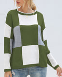 Pulls de couleur contrastée oversize en tricot à carreaux