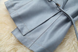 Belt Blazers Vest Net Yarn Tops Wide Leg Pants Three-piece Set