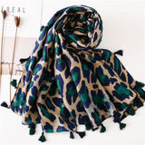 Leopard Print Infinity Long Scarf Wrap Shawl for Women Ladies Girls- 4 Colors