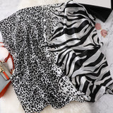 Foulard en soie léopard chaud à la mode pour femme, fille, 90 x 180