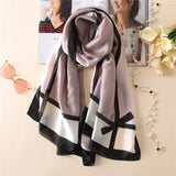 Bufanda de seda con estampado de rosetas para mujer y niña, 90 x 180
