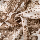Chal de algodón y lino con estampado de leopardo y piel de serpiente para mujeres y niñas