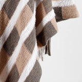 Tassel Fringed Pullover V-neck Collar Plaid Sweater Cloak Shawl Cape