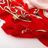 Châle écharpe en sergé imprimé à pampilles pour femmes dames filles