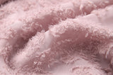 Top de gasa con cuello en forma de hongo flocado rosa y traje de falda a cuadros con diamantes wt8181932285 