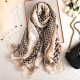 Bufanda de seda cálida a la moda para mujer y niña, 90x180