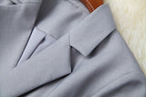 Cintura elástica con cordones falda irregular Blazers traje conjunto de dos piezas